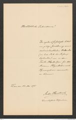k.k. naturhistorisches Hofmuseum, Intendanzakten 1885-1896 (Hauer), Aktenzahl Z.367.c/1890, Seite 1